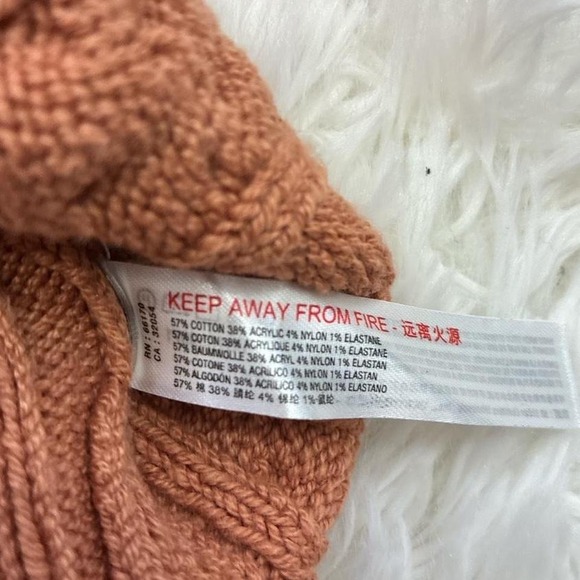 Twee Boho indie alt cute orange cable knit short sleeve sweater Size S - Picture 6 of 7